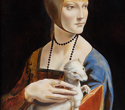 Kunstkopie, Gemäldekopie nach Leonardo da Vinci, Die Dame mit dem Hermelin, um 1490, Nationalmuseum Krakau